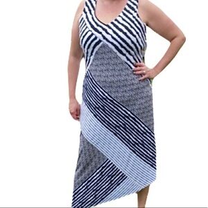 Blue Asymmetrical Maxi Dress-NWT
